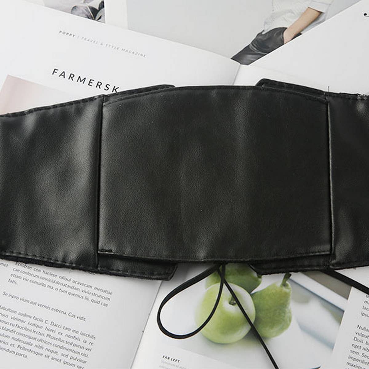 LACE AND LEATHER ELASTIC WAIST BELT