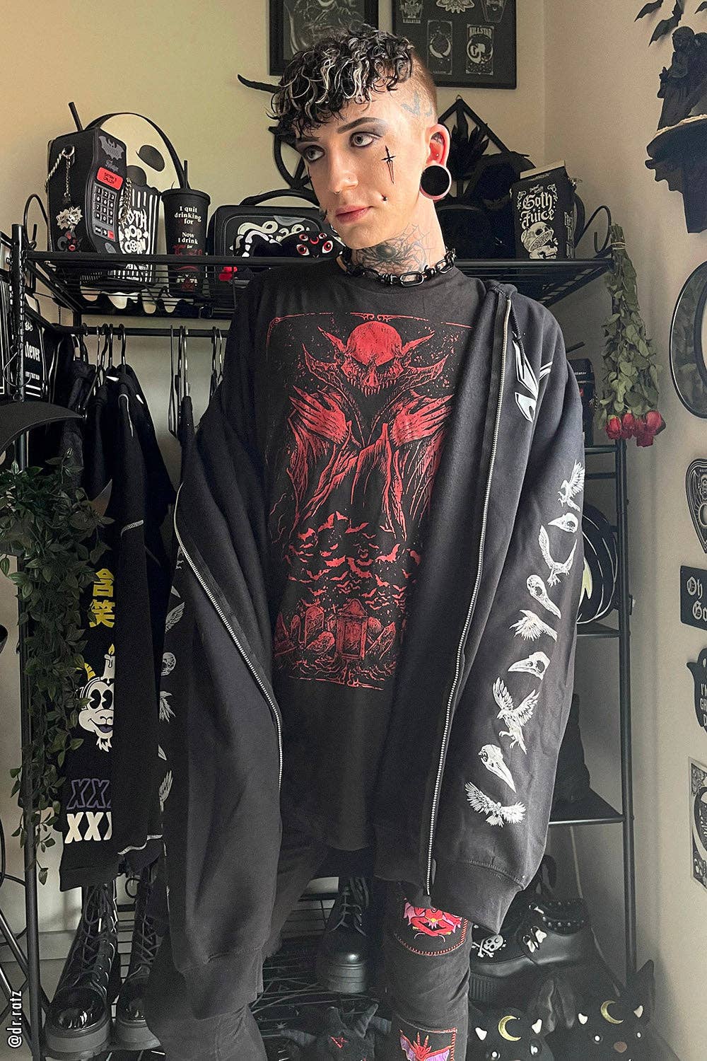 Edgar Allan Poe Zipper Hoodie