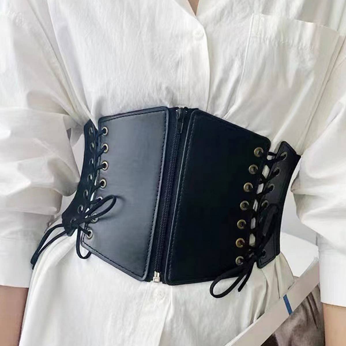 BLACK WIDE BELT