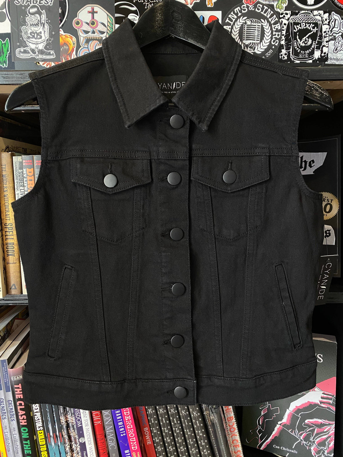 Cyanide Runaway Black Denim Vest
