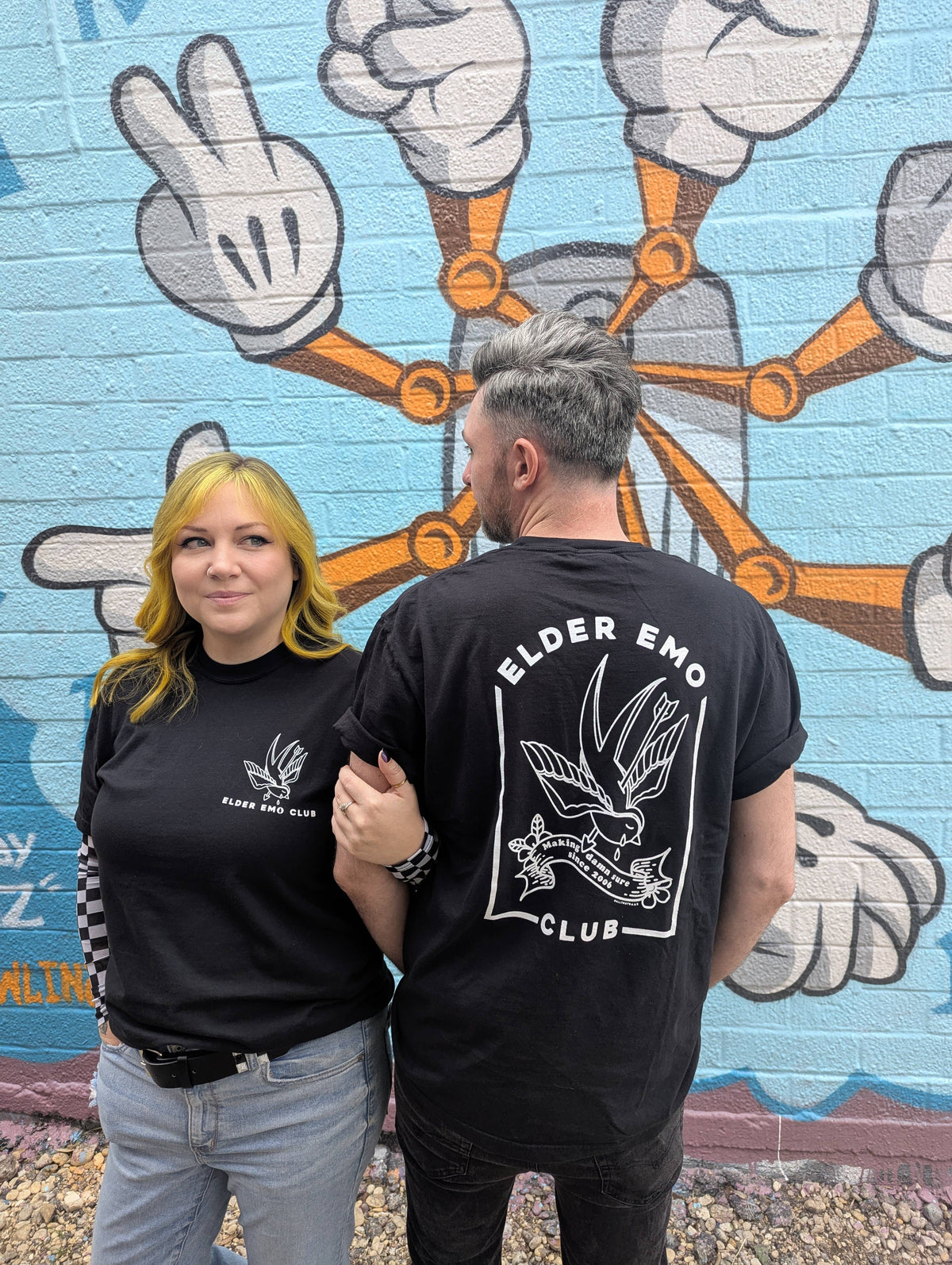 Elder Emo Club Sparrow Cotton Graphic Tee Shirt