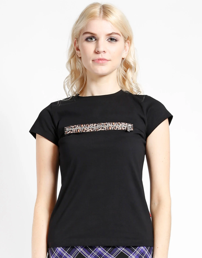 LEOPARD ZIP TEE