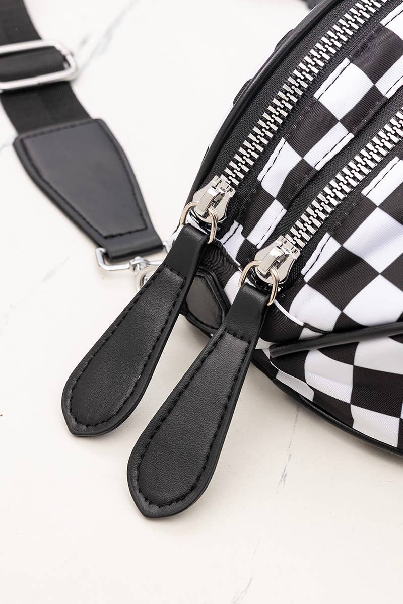 Crescent Sling Bum Bag - Checkered