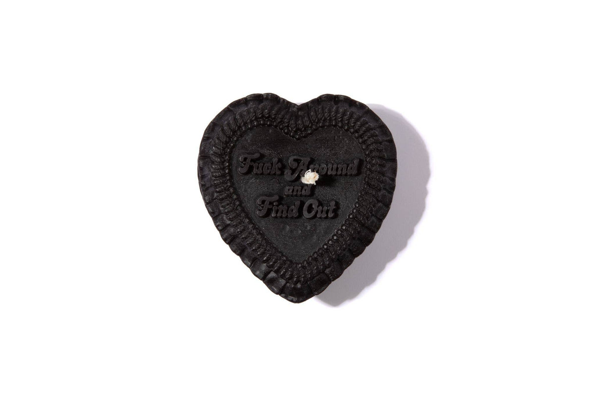 Fuck Around and Find Out Heart Candle (funny gifts, bold)