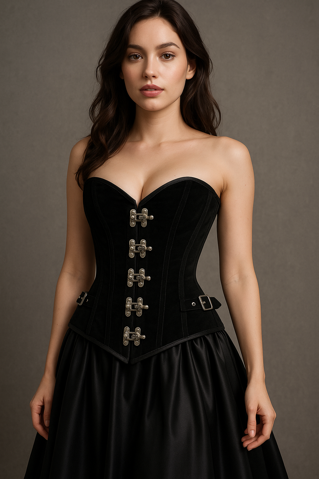 Black Velvet Overbust Corset