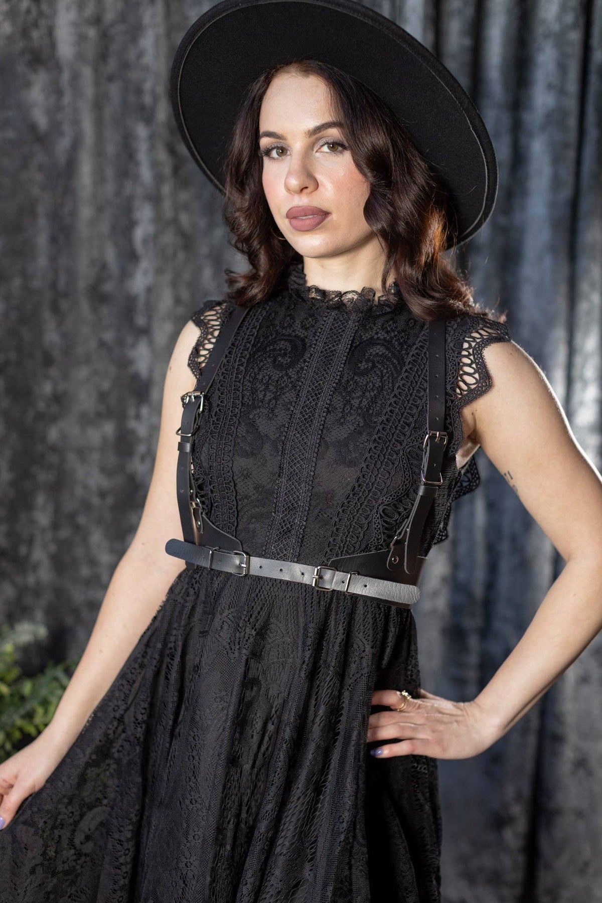 Arabella - Gothic Lace Fit and Flare Dress
